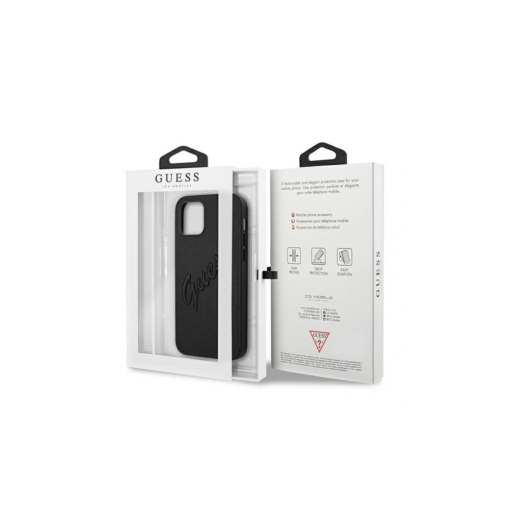 Hurtownia GSM - Etui Guess GUHCP12LRSAVSBK Apple iPhone 12 Pro Max czarny/black hardcase Saffiano Vintage Script - GUE987BLK - {ean13} - Hurt
