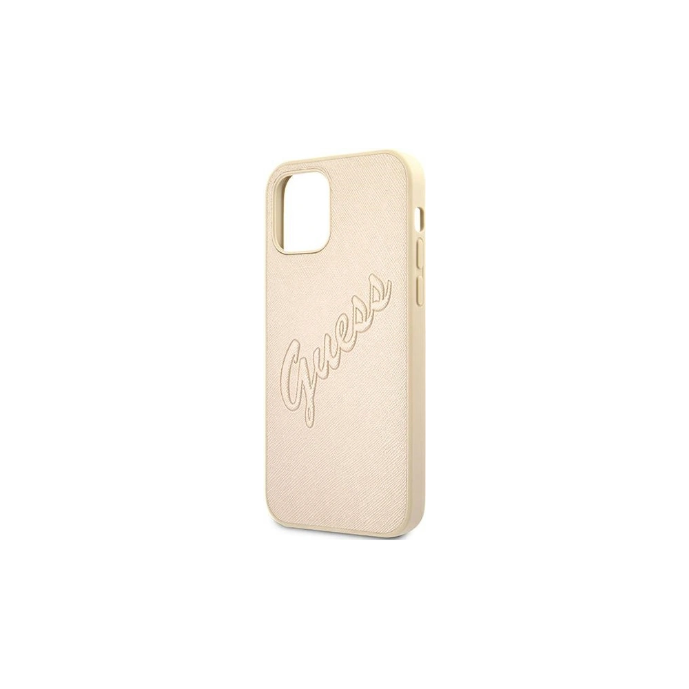 Hurtownia GSM - Etui Guess GUHCP12LRSAVSLG Apple iPhone 12 Pro Max złoty/gold hardcase Saffiano Vintage Script - GUE988GLD - {ean13} - Hurt