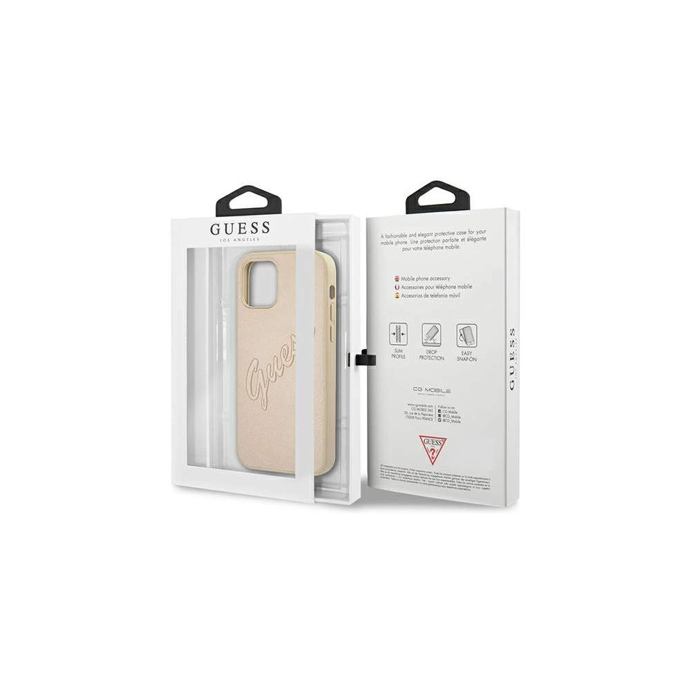 Hurtownia GSM - Etui Guess GUHCP12LRSAVSLG Apple iPhone 12 Pro Max złoty/gold hardcase Saffiano Vintage Script - GUE988GLD - {ean13} - Hurt
