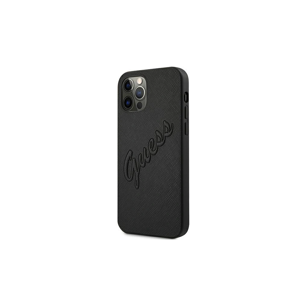 Hurtownia GSM - Etui Guess GUHCP12MRSAVSBK Apple iPhone 12/12 Pro černé/black hardcase Saffiano Vintage Script - GUE990BLK - {ean13} - Hurt
