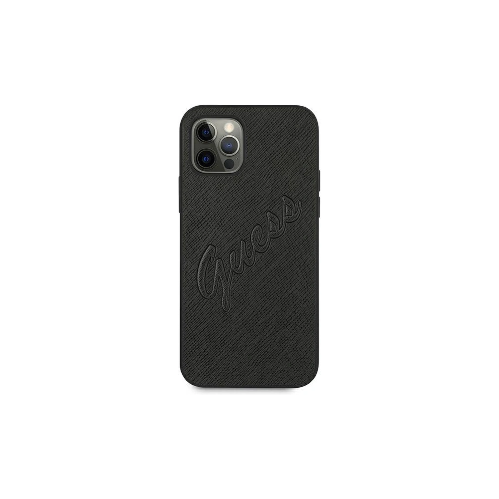 Hurtownia GSM - Etui Guess GUHCP12MRSAVSBK Apple iPhone 12/12 Pro czarny/black hardcase Saffiano Vintage Script - GUE990BLK - {ean13} - Hurt