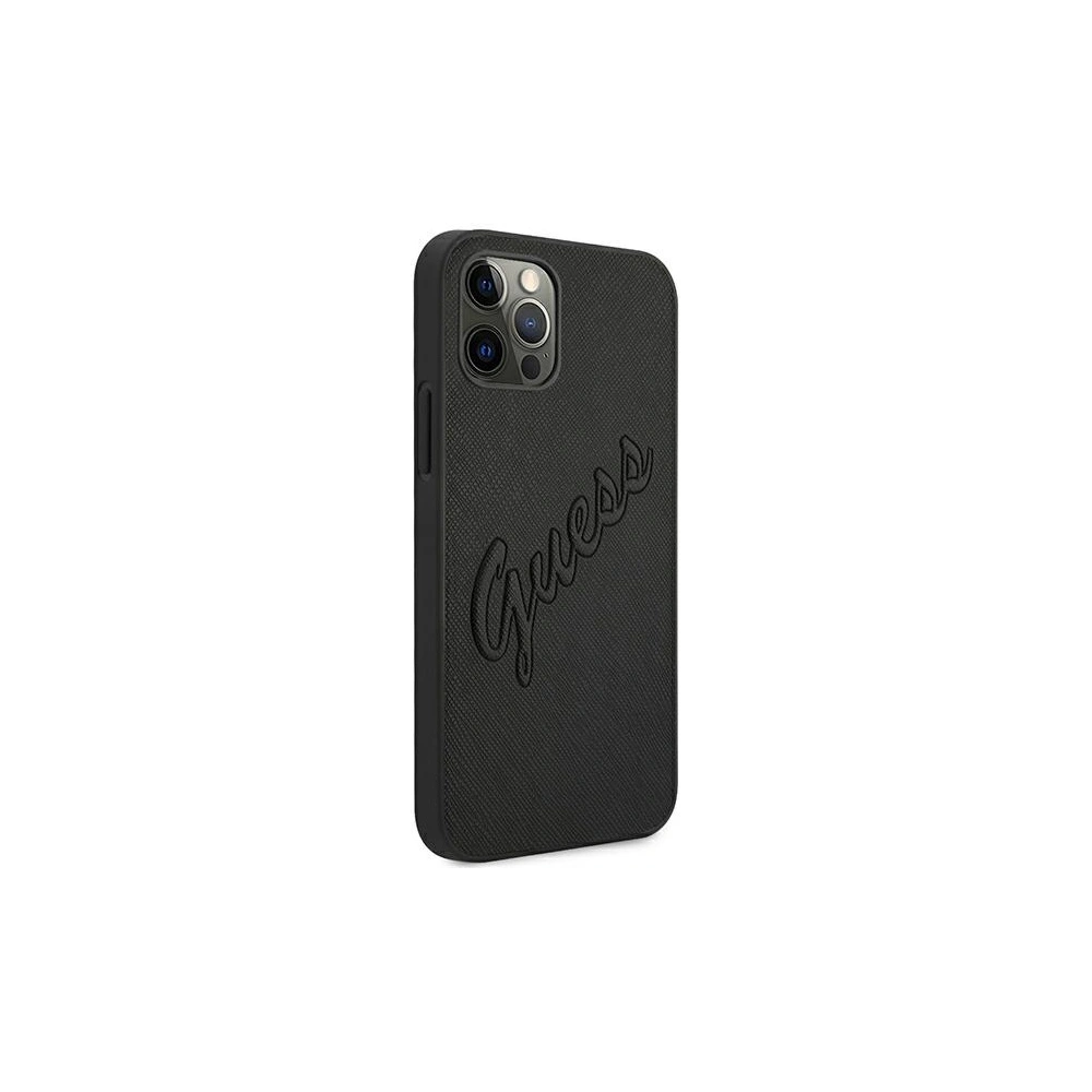 Hurtownia GSM - Etui Guess GUHCP12MRSAVSBK Apple iPhone 12/12 Pro czarny/black hardcase Saffiano Vintage Script - GUE990BLK - {ean13} - Hurt