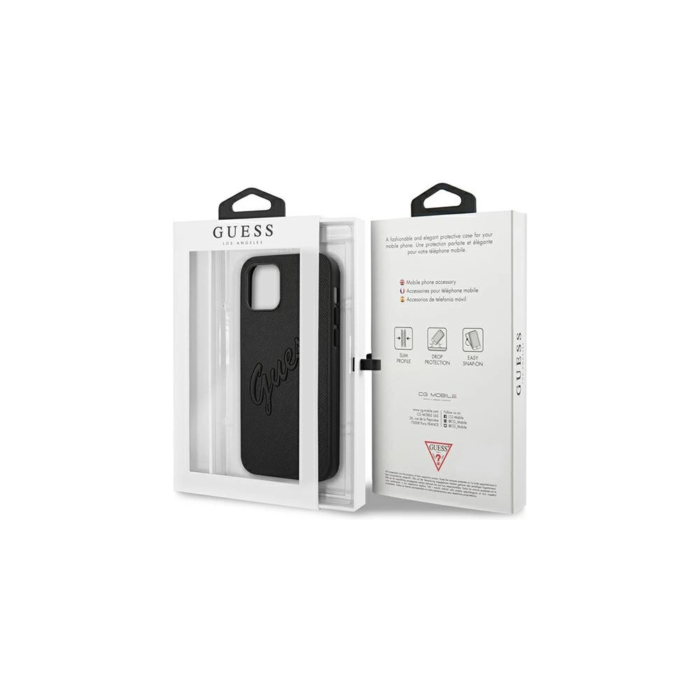 Hurtownia GSM - Etui Guess GUHCP12MRSAVSBK Apple iPhone 12/12 Pro czarny/black hardcase Saffiano Vintage Script - GUE990BLK - {ean13} - Hurt