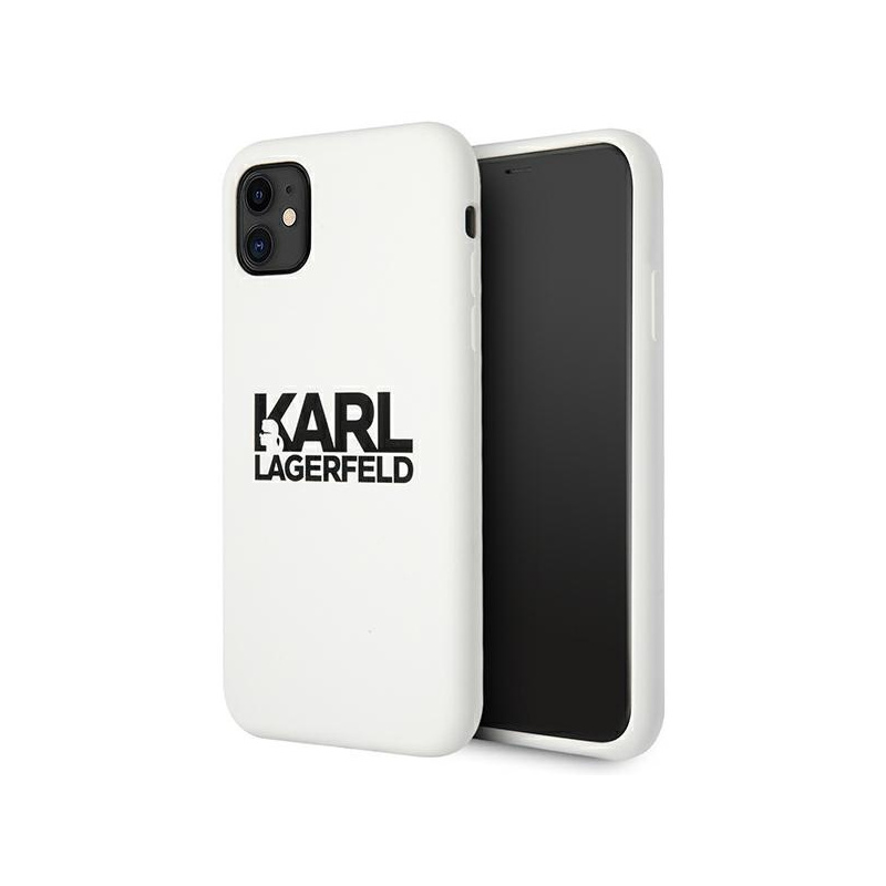 Karl Lagerfeld Distributor - 3666339002084 - KLD494WHT - Karl Lagerfeld KLHCN61SLKLWH Apple iPhone 11 Silicone Stack Logo white - B2B homescreen