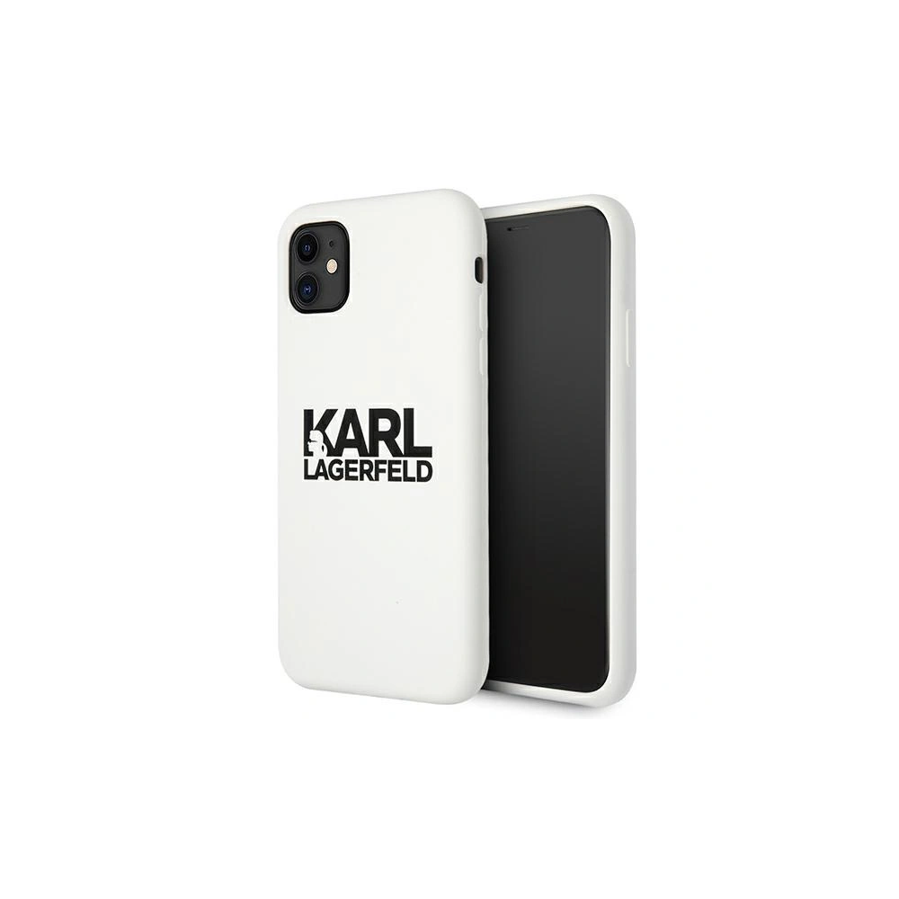 Hurtownia GSM - Etui Karl Lagerfeld KLHCN61SLKLWH Apple iPhone 11 Silicone Stack Logo bílý/white - KLD494WHT - {ean13} - Hurt