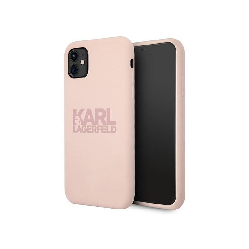 Hurtownia Karl Lagerfeld - 3666339002053 - KLD495PNK - Etui Karl Lagerfeld KLHCN61STKLTLP Apple iPhone 11 Silicone Stack Logo różowy/pink - B2B homescreen