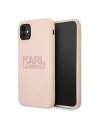 Etui Karl Lagerfeld KLHCN61STKLTLP Apple iPhone 11 silikonová s logem růžová/pink