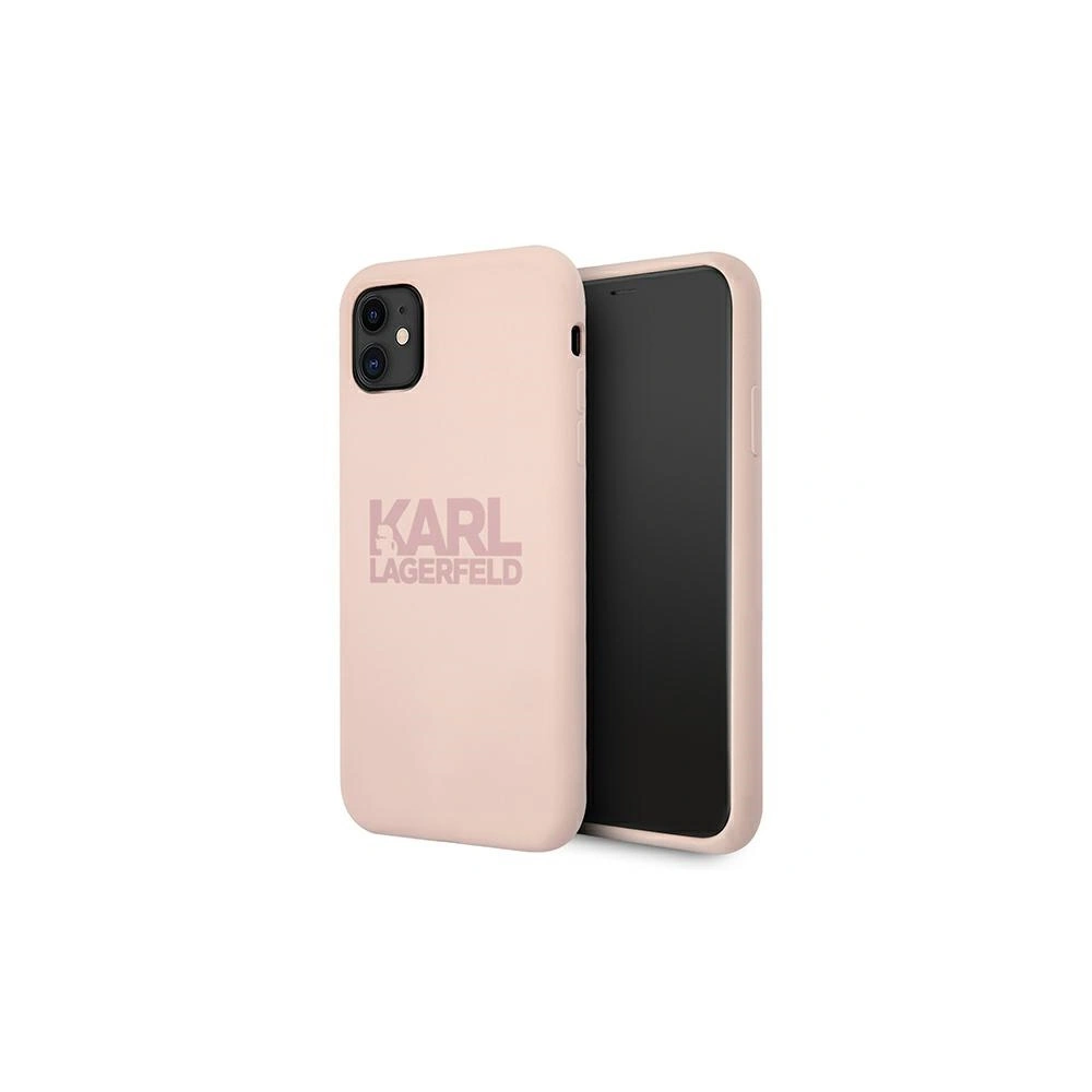 Hurtownia GSM - Etui Karl Lagerfeld KLHCN61STKLTLP Apple iPhone 11 silikonová s logem růžová/pink - KLD495PNK - {ean13} - Hurt