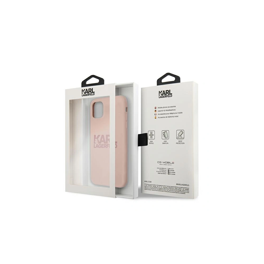 Hurtownia GSM - Etui Karl Lagerfeld KLHCN61STKLTLP Apple iPhone 11 silikonová s logem růžová/pink - KLD495PNK - {ean13} - Hurt