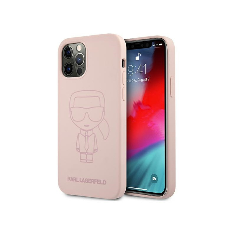 Hurtownia Karl Lagerfeld - 3700740498255 - KLD498PNK - Etui Karl Lagerfeld KLHCP12MSILTTPI Apple iPhone 12/12 Pro Silicone Ikonik Outline różowy/pink - B2B homescreen