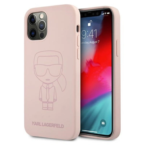 Hurtownia Karl Lagerfeld - 3700740498255 - KLD498PNK - Etui Karl Lagerfeld KLHCP12MSILTTPI Apple iPhone 12/12 Pro Silicone Ikonik Outline różowy/pink - B2B homescreen