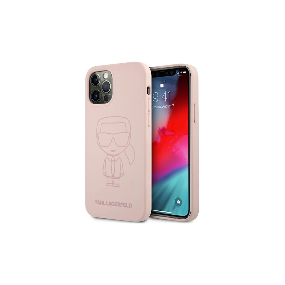 Hurtownia GSM - Etui Karl Lagerfeld KLHCP12MSILTTPI Apple iPhone 12/12 Pro Silicone Ikonik Outline różowy/pink - KLD498PNK - {ean13} - Hurt