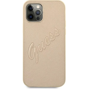 Hurtownia GSM - Etui Guess GUHCP12MRSAVSLG Apple iPhone 12/12 Pro zlaté/gold hardcase Saffiano Vintage Script - GUE991GLD - {ean13} - Hurt