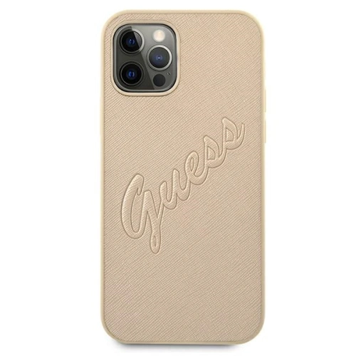 Etui Guess GUHCP12MRSAVSLG Apple iPhone 12/12 Pro złoty/gold hardcase Saffiano Vintage Script