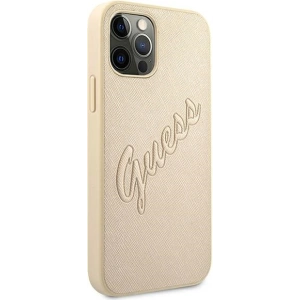 Hurtownia GSM - Etui Guess GUHCP12MRSAVSLG Apple iPhone 12/12 Pro zlaté/gold hardcase Saffiano Vintage Script - GUE991GLD - {ean13} - Hurt