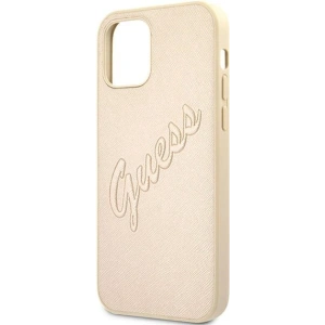 Hurtownia GSM - Etui Guess GUHCP12MRSAVSLG Apple iPhone 12/12 Pro zlaté/gold hardcase Saffiano Vintage Script - GUE991GLD - {ean13} - Hurt