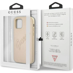 Hurtownia GSM - Etui Guess GUHCP12MRSAVSLG Apple iPhone 12/12 Pro zlaté/gold hardcase Saffiano Vintage Script - GUE991GLD - {ean13} - Hurt