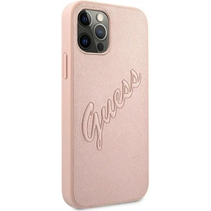 Hurtownia GSM - Etui Guess GUHCP12MRSAVSRG Apple iPhone 12/12 Pro růžový/pink hardcase Saffiano Vintage Script - GUE992PNK - {ean13} - Hurt