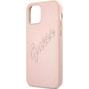 Hurtownia GSM - Etui Guess GUHCP12MRSAVSRG Apple iPhone 12/12 Pro růžový/pink hardcase Saffiano Vintage Script - GUE992PNK - {ean13} - Hurt