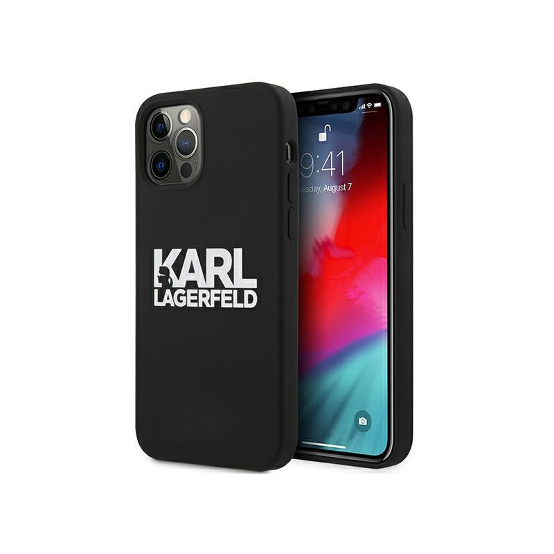 Karl Lagerfeld Distributor - 3700740499139 - KLD499BLK - Karl Lagerfeld KLHCP12MSLKLRBK Apple iPhone 12/12 Pro Silicone Stack Logo black - B2B homescreen