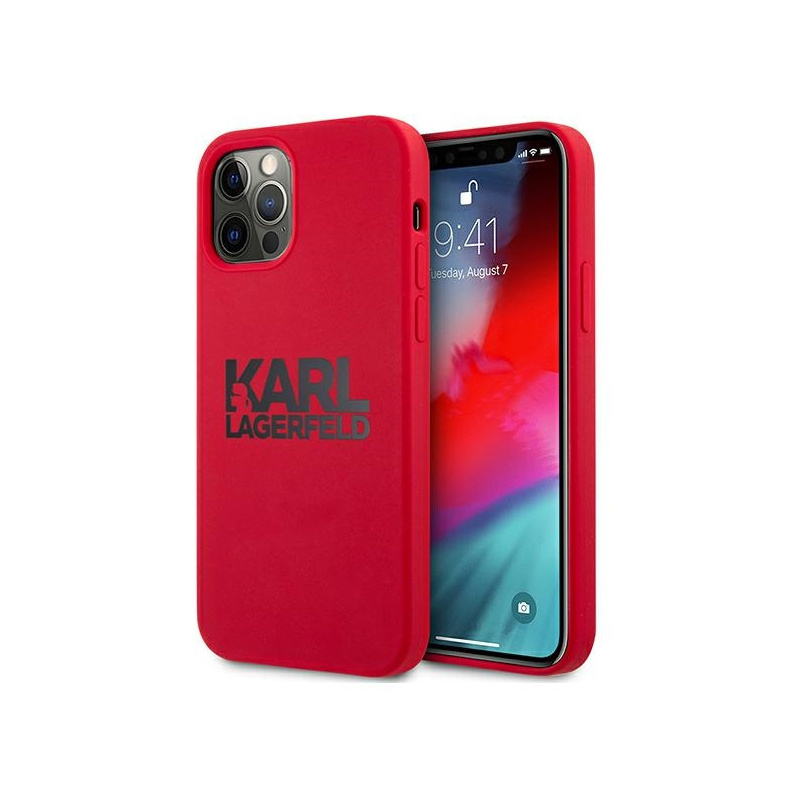Karl Lagerfeld Distributor - 3700740499221 - KLD501RED - Karl Lagerfeld KLHCP12MSLKLRE Apple iPhone 12/12 Pro Silicone Stack Logo red - B2B homescreen