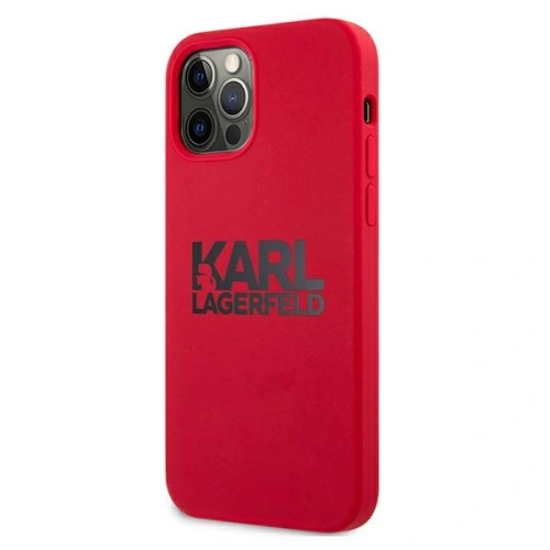Etui Karl Lagerfeld KLHCP12MSLKLRE Apple iPhone 12/12 Pro Silicone Stack Logo czerwony/red