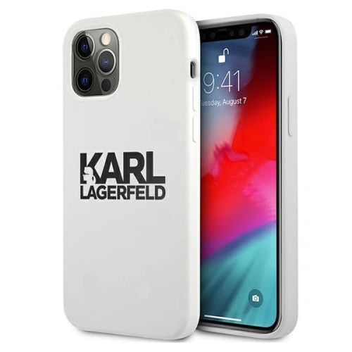 Hurtownia Karl Lagerfeld - 3700740499160 - KLD502WHT - Etui Karl Lagerfeld KLHCP12MSLKLWH Apple iPhone 12/12 Pro Silicone Stack Logo biały/white - B2B homescreen