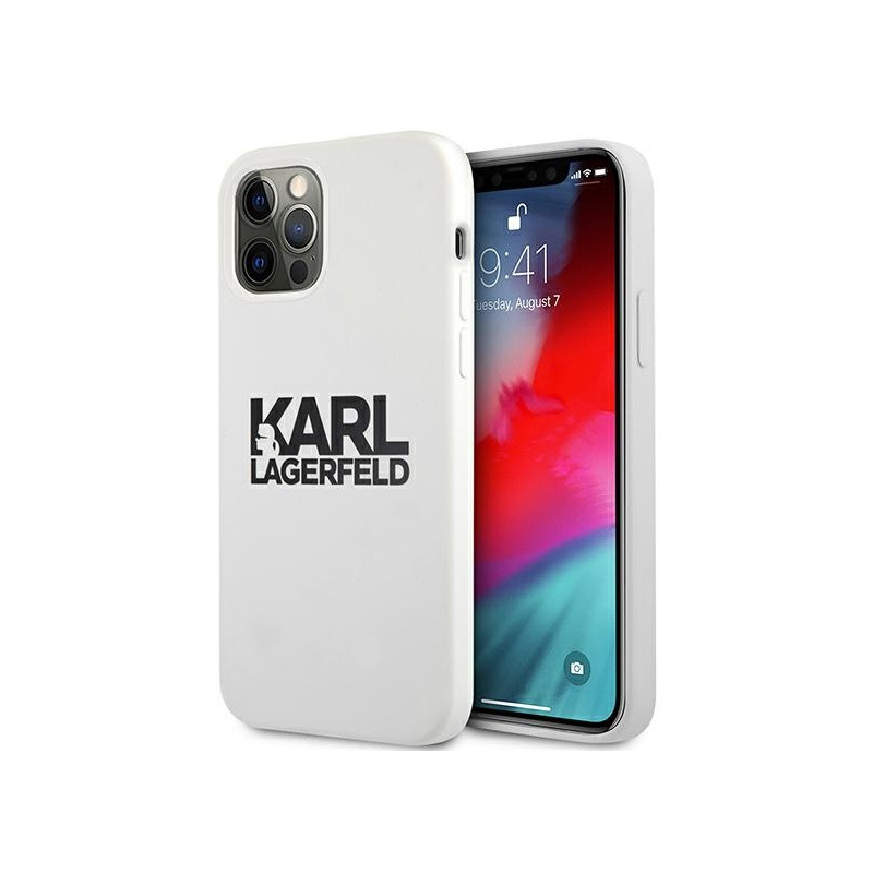 Karl Lagerfeld Distributor - 3700740499160 - KLD502WHT - Karl Lagerfeld KLHCP12MSLKLWH Apple iPhone 12/12 Pro Silicone Stack Logo white - B2B homescreen