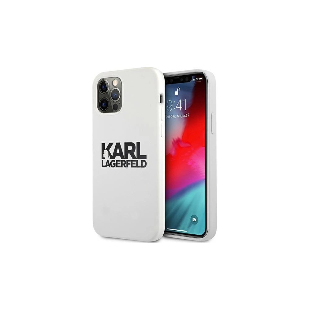 Hurtownia GSM - Etui Karl Lagerfeld KLHCP12MSLKLWH Apple iPhone 12/12 Pro Silicone Stack Logo biały/white - KLD502WHT - {ean13} - Hurt