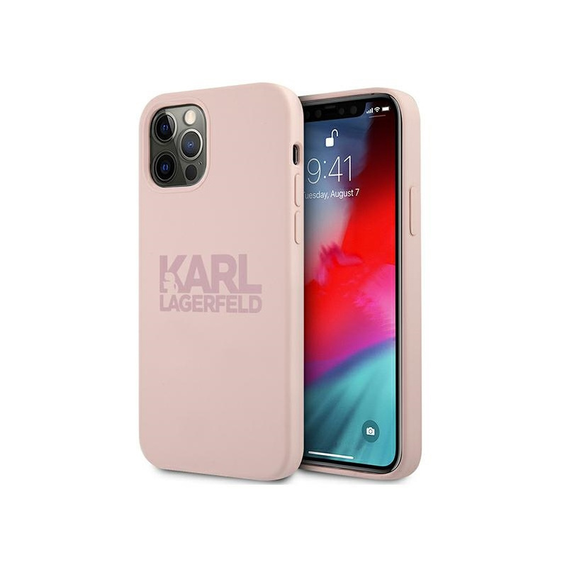Hurtownia Karl Lagerfeld - 3700740499191 - KLD503PNK - Etui Karl Lagerfeld KLHCP12MSTKLTLP Apple iPhone 12/12 Pro Silicone Stack Logo różowy/pink - B2B homescreen