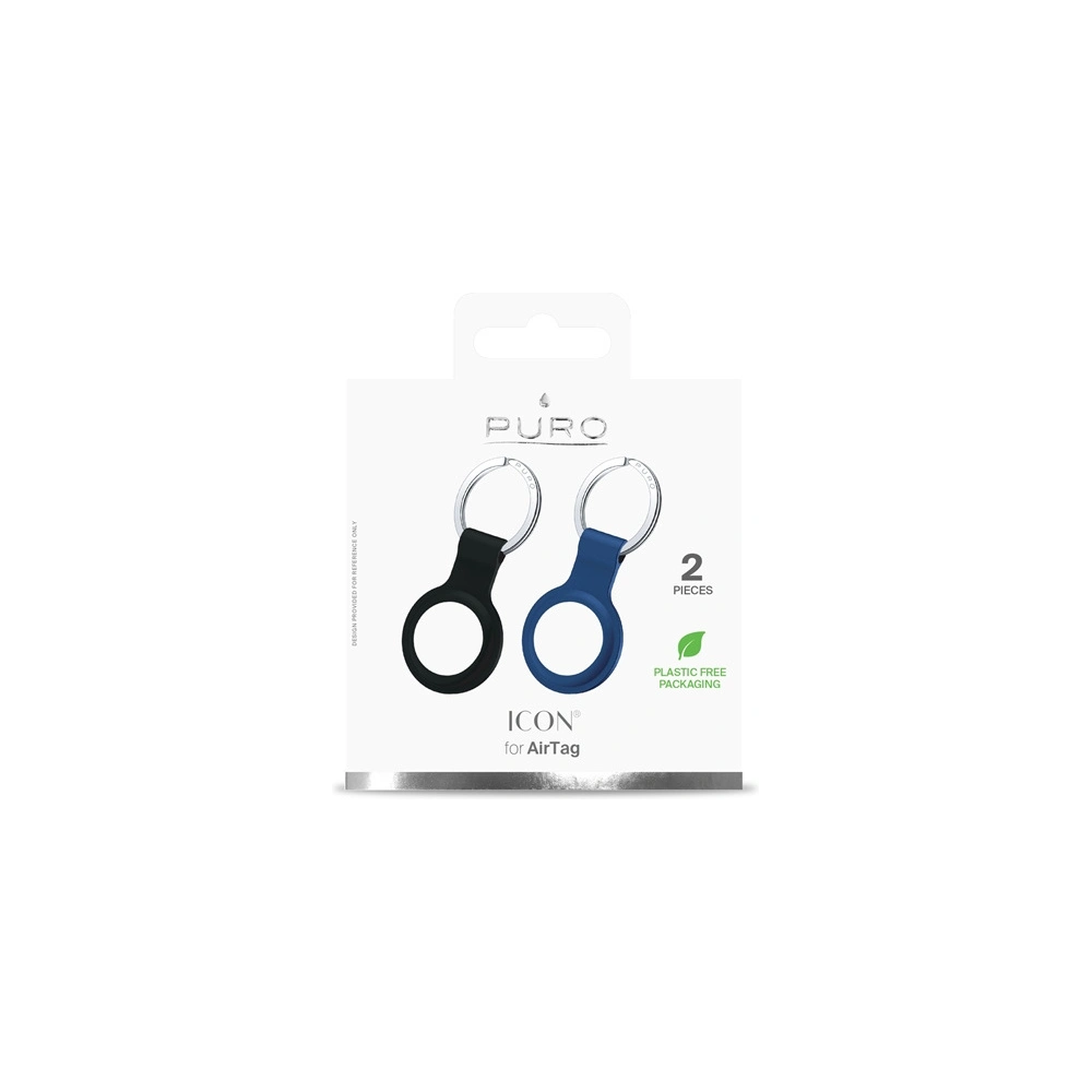 Hurtownia GSM - Silikonový obal PURO ICON Case Apple AirTag (černý a modrý) [2 PACK] - PUR420BLKNAV - {ean13} - Hurt