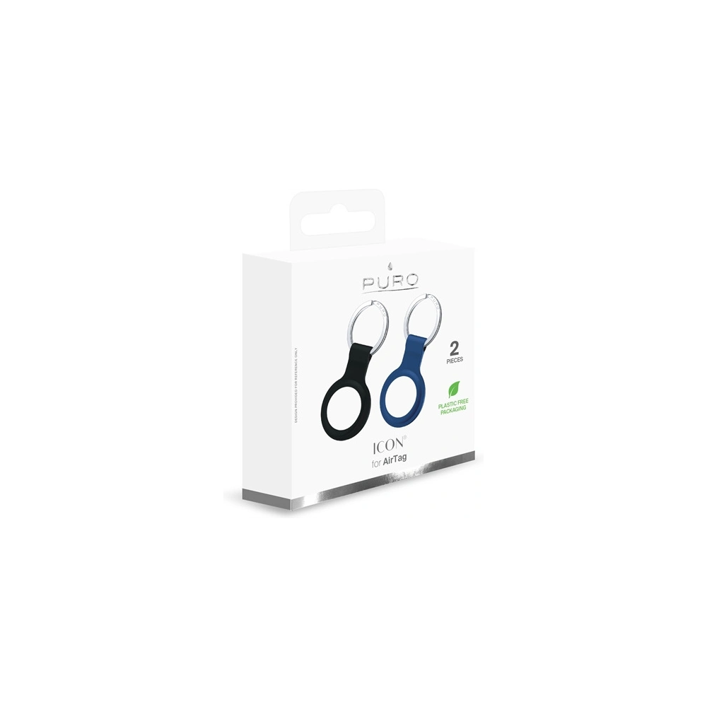 Hurtownia GSM - Silikonový obal PURO ICON Case Apple AirTag (černý a modrý) [2 PACK] - PUR420BLKNAV - {ean13} - Hurt