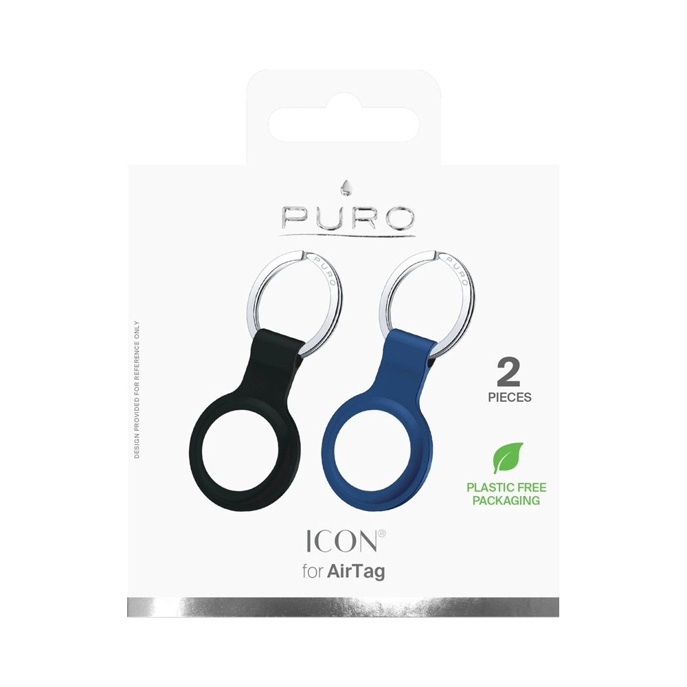 Hurtownia GSM - Silikonový obal PURO ICON Case Apple AirTag (černý a modrý) [2 PACK] - PUR420BLKNAV - {ean13} - Hurt