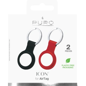 Hurtownia GSM - Silikonowe etui PURO ICON Case Apple AirTag (czarny i czerwony) [2 PACK] - PUR421BLKRED - {ean13} - Hurt