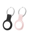 Silikonové pouzdro PURO ICON Case Apple AirTag (černá a písečný růž) [2 PACK]