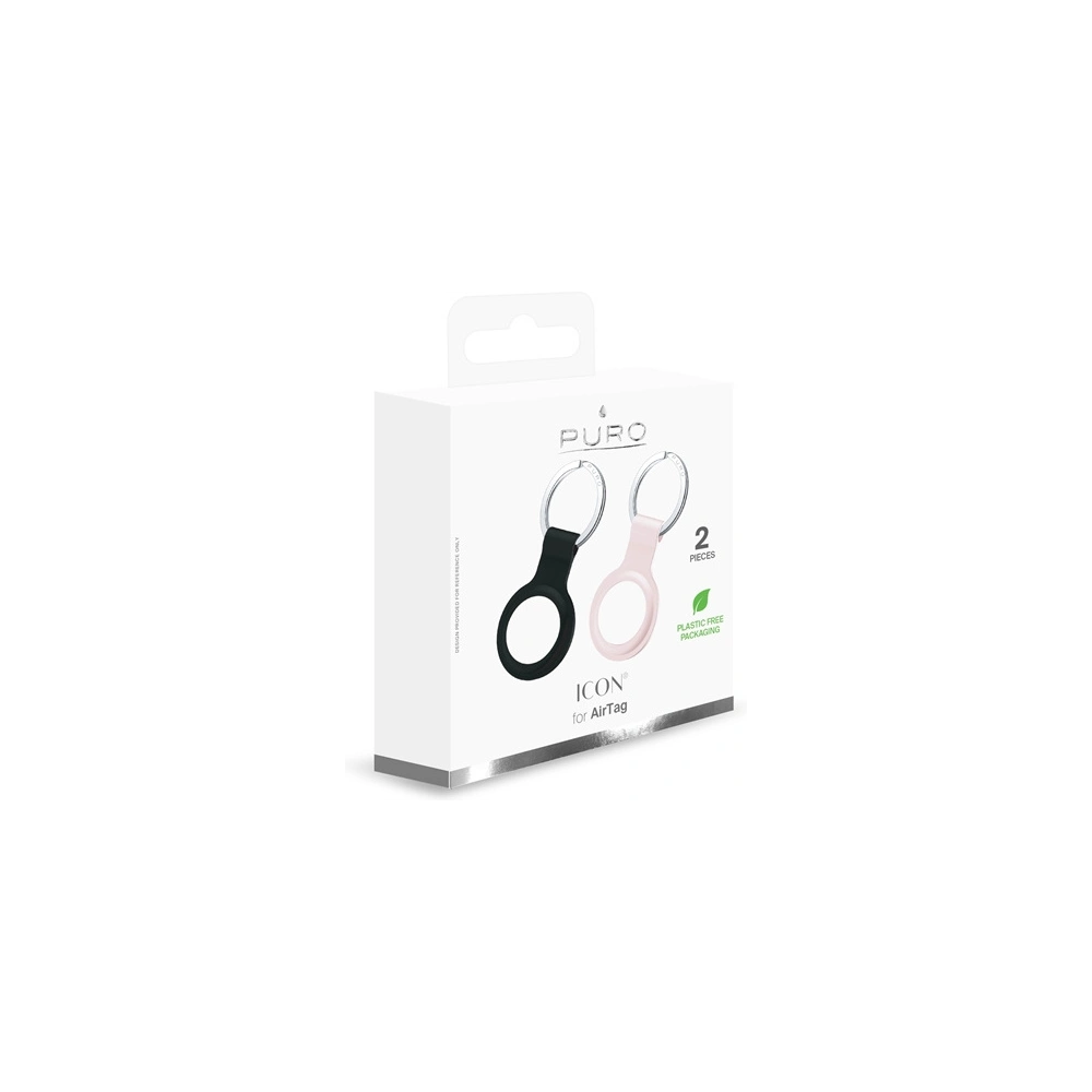 Hurtownia GSM - Silikonové pouzdro PURO ICON Case Apple AirTag (černá a písečný růž) [2 PACK] - PUR422BLKPNK - {ean13} - Hurt