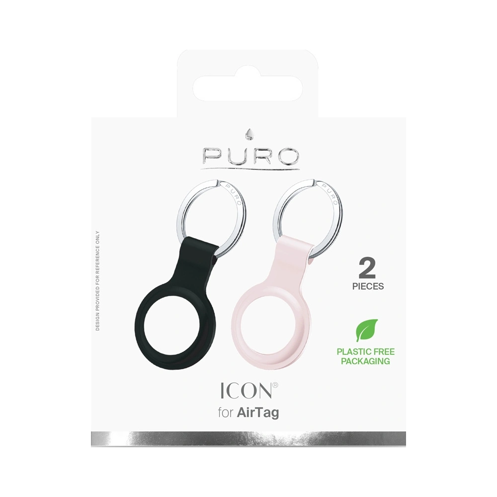 Hurtownia GSM - Silikonové pouzdro PURO ICON Case Apple AirTag (černá a písečný růž) [2 PACK] - PUR422BLKPNK - {ean13} - Hurt