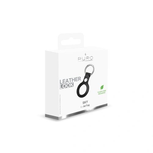 Etui ze skóry ekologicznej Puro SKY Case Apple AirTag (czarny)