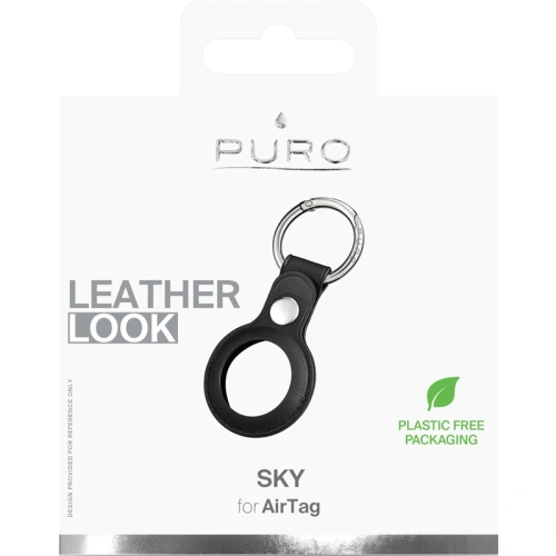 Etui ze skóry ekologicznej Puro SKY Case Apple AirTag (czarny)