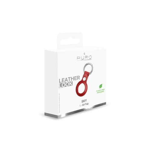 Etui ze skóry ekologicznej PURO SKY Case Apple AirTag (czerwony)