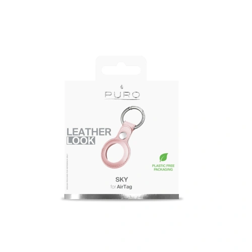 Etui ze skóry ekologicznej PURO SKY Case Apple AirTag (piaskowy róż)