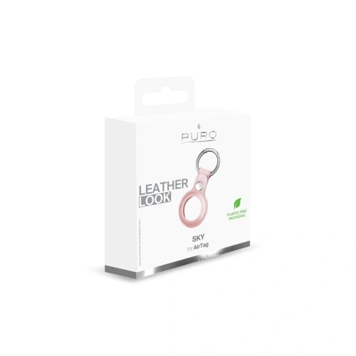 Etui ze skóry ekologicznej PURO SKY Case Apple AirTag (piaskowy róż)