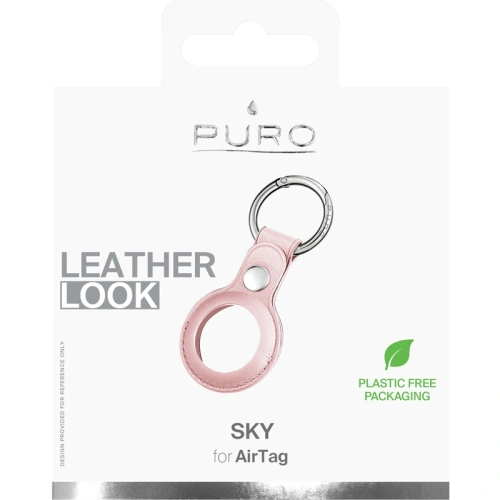 Etui ze skóry ekologicznej PURO SKY Case Apple AirTag (piaskowy róż)