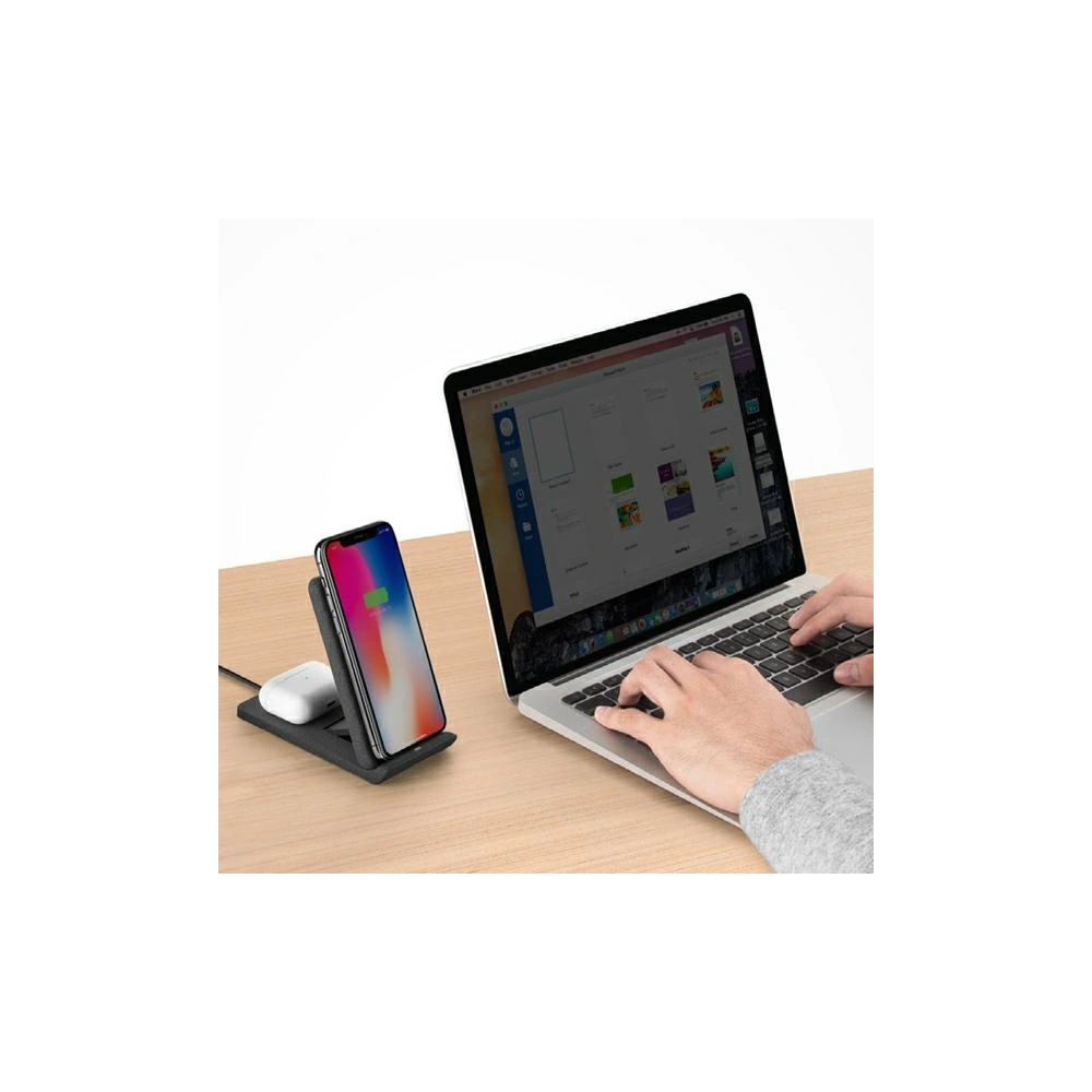 Wholesale UNIQ Wireless Charger Vertex Duo 2in1 15W Fast charge charcoal grey - UNIQ374GRY - {ean13} - Hurt