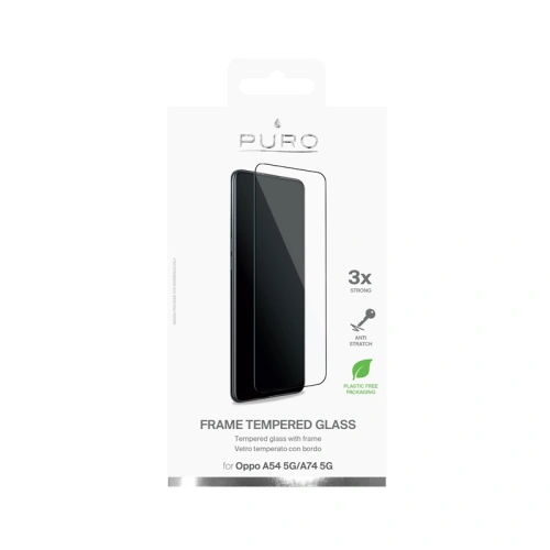 Szkło hartowane PURO Frame Tempered Glass Oppo A54 5G / A74 5G (czarna ramka)