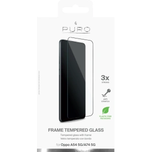 Szkło hartowane PURO Frame Tempered Glass Oppo A54 5G / A74 5G (czarna ramka)