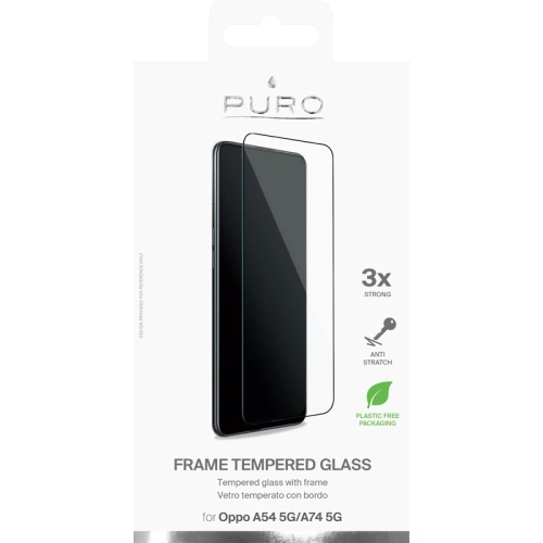 Szkło hartowane PURO Frame Tempered Glass Oppo A54 5G / A74 5G (czarna ramka)
