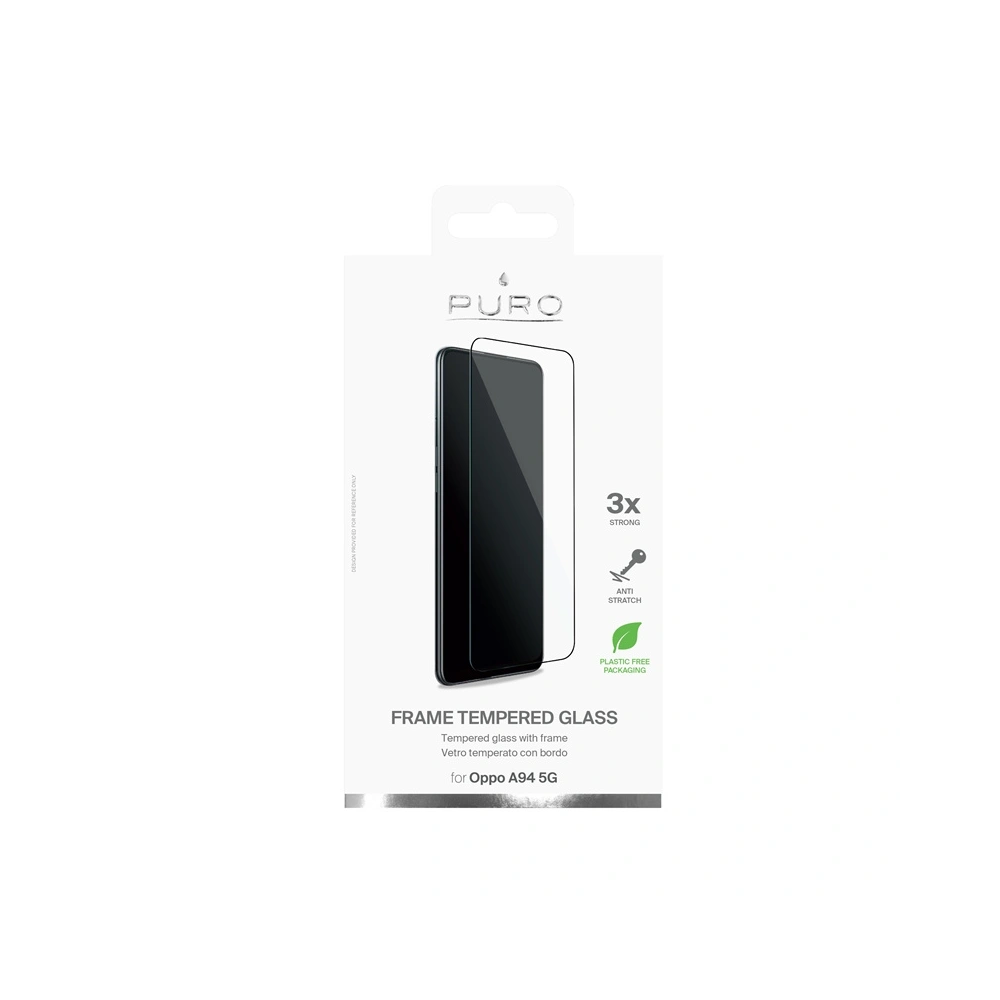 Hurtownia GSM - Tvrzené sklo PURO Frame pro Oppo A94 5G (černý rámeček) - PUR432BLK - {ean13} - Hurt