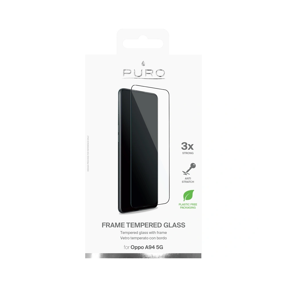 Hurtownia GSM - Tvrzené sklo PURO Frame pro Oppo A94 5G (černý rámeček) - PUR432BLK - {ean13} - Hurt