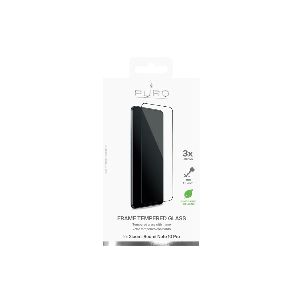 Hurtownia GSM - Tvrzené sklo PURO Frame pro Redmi Note 10 Pro (černý rámeček) - PUR434BLK - {ean13} - Hurt